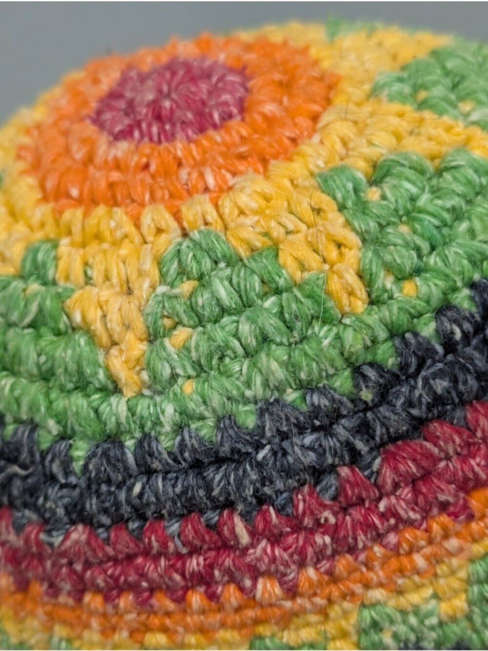 Casa De La Lana Bucket Hat Rainbow Handknit 100% Wool Boho Festival Stripe Sun View 6